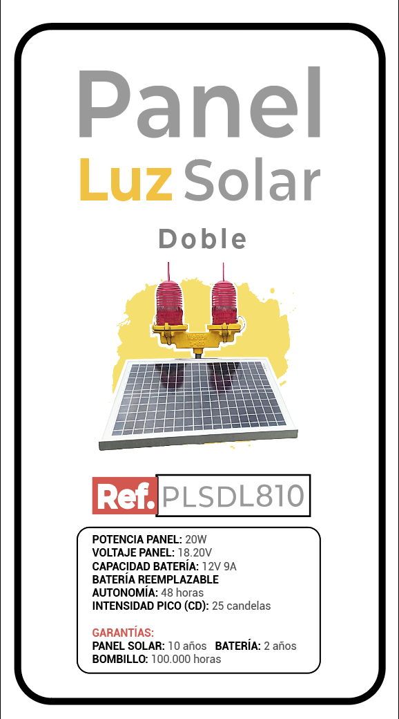 LUZ DE OBSTRUCCIÓN SOLAR DOBLE MARPA