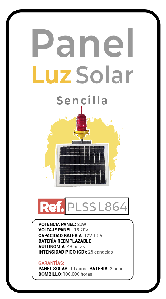 LUZ DE OBSTRUCCIÓN SOLAR SENCILLA MARPA